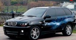 9 299 р. Накладка заднего бампера Тарантул BMW X5 E53 дорестайлинг (1999-2003) (Неокрашенная)  с доставкой в г. Йошкар-Ола. Увеличить фотографию 2