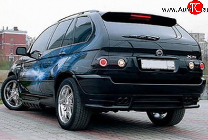 9 299 р. Накладка заднего бампера Тарантул BMW X5 E53 дорестайлинг (1999-2003) (Неокрашенная)  с доставкой в г. Йошкар-Ола