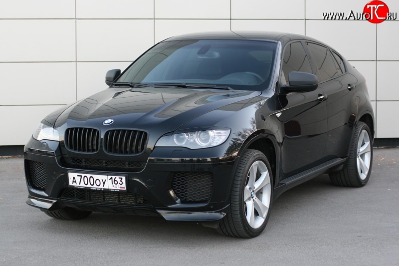 4 749 р. Накладки Global-Tuning на передний бампер автомобиля  BMW X6  E71 (2008-2014) дорестайлинг, рестайлинг (Неокрашенная)  с доставкой в г. Йошкар-Ола