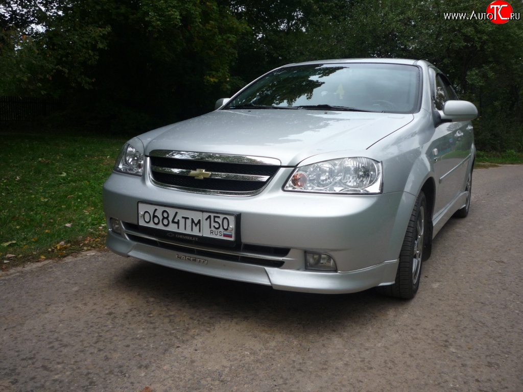 3 499 р. Накладка CTS на передний бампер автомобиля Chevrolet Lacetti седан (2002-2013) (Неокрашенная)  с доставкой в г. Йошкар-Ола