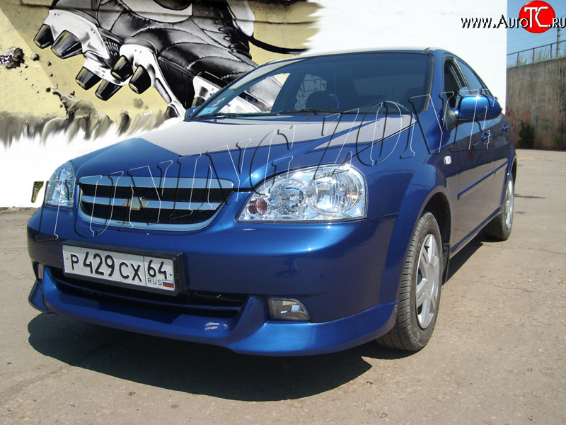 2 399 р. Накладка переднего бампера Tuning Zone Chevrolet Lacetti седан (2002-2013) (Неокрашенная)  с доставкой в г. Йошкар-Ола