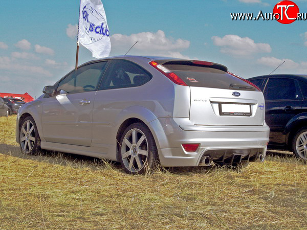 7 799 р. Юбка-диффузор заднего бампера Sport Ford Focus 2 хэтчбэк 3 дв. дорестайлинг (2004-2007) (Неокрашенная)  с доставкой в г. Йошкар-Ола