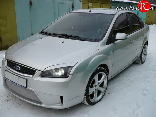 14 299 р. Передний бампер Concept  Ford Focus  2 (2004-2008)  седан дорестайлинг, универсал дорестайлинг, хэтчбэк 3 дв. дорестайлинг, хэтчбэк 5 дв. дорестайлинг (Неокрашенный)  с доставкой в г. Йошкар-Ола