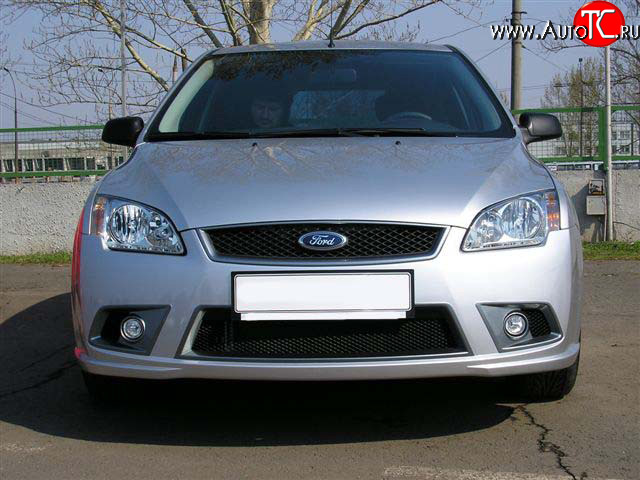 6 099 р. Передний бампер YTG Ford Focus 2  седан дорестайлинг (2004-2008) (Неокрашенный)  с доставкой в г. Йошкар-Ола