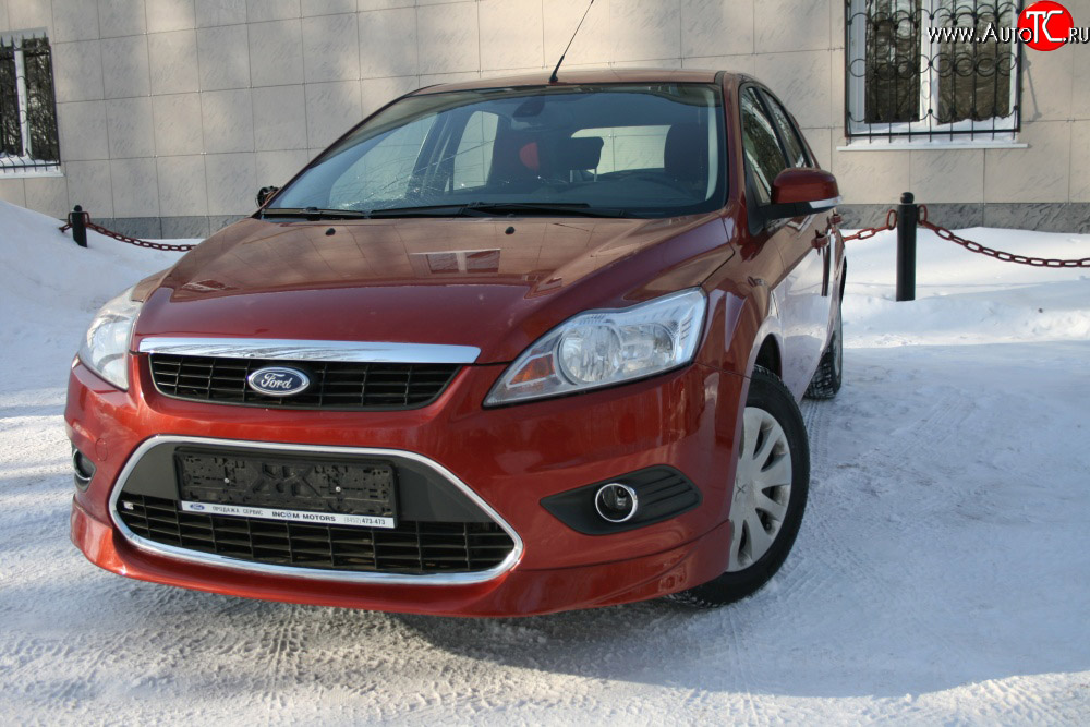 3 779 р. Накладка переднего бампера AutoTC Ford Focus 2 универсал рестайлинг (2007-2011) (Неокрашенная)  с доставкой в г. Йошкар-Ола