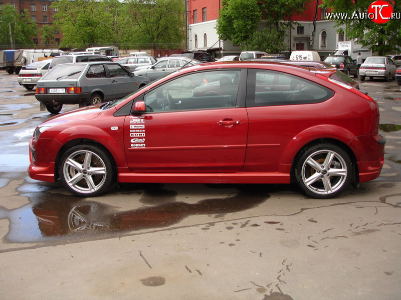 2 679 р. Пороги накладки Снайпер Ford Focus 2 хэтчбэк 5 дв. рестайлинг (2007-2011) (Неокрашенные)  с доставкой в г. Йошкар-Ола