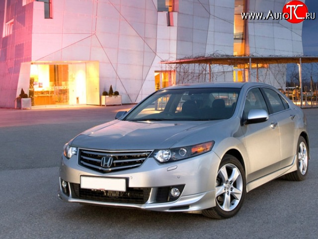 6 199 р. Накладка переднего бампера Type-S Honda Accord CU седан дорестайлинг (2008-2011) (Неокрашенная)  с доставкой в г. Йошкар-Ола