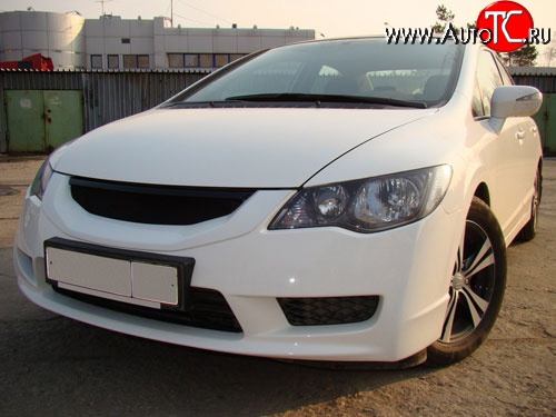 4 599 р. Решётка радиатора Mugen Style  Honda Civic  FD (2009-2011) седан рестайлинг (Неокрашенная)  с доставкой в г. Йошкар-Ола