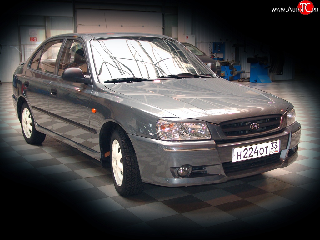 459 р. Реснички E-Sport Hyundai Accent седан ТагАЗ (2001-2012) (Неокрашенные)  с доставкой в г. Йошкар-Ола