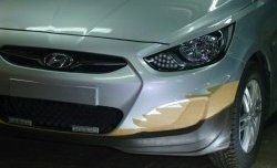 4 399 р. Накладка Sport на передний бампер Hyundai Solaris RBr седан дорестайлинг (2010-2014) (Неокрашенная)  с доставкой в г. Йошкар-Ола. Увеличить фотографию 4