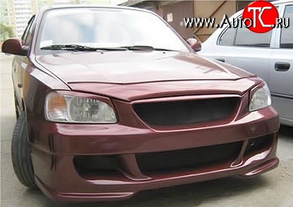 7 349 р. Передний бампер ATH Hyundai Accent седан ТагАЗ (2001-2012) (Неокрашенный)  с доставкой в г. Йошкар-Ола