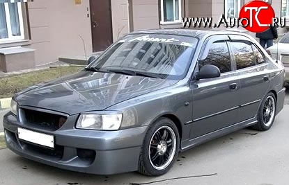 4 699 р. Передний бампер ATH-classic Hyundai Accent седан ТагАЗ (2001-2012) (Неокрашенный)  с доставкой в г. Йошкар-Ола