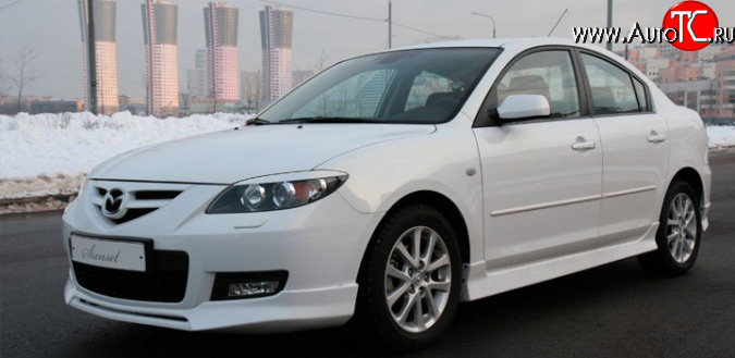 3 999 р. Реснички Sunset Mazda 3/Axela BK дорестайлинг седан (2003-2006) (Неокрашенные)  с доставкой в г. Йошкар-Ола