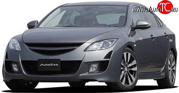 6 649 р. Передний бампер AutoExq Mazda 6 GH дорестайлинг седан (2007-2010) (Неокрашенный)  с доставкой в г. Йошкар-Ола