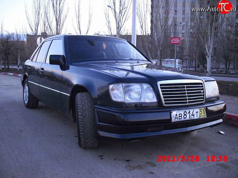 4 499 р. Накладка переднего бампера Elegance Mercedes-Benz E-Class W124 седан дорестайлинг (1984-1993)  с доставкой в г. Йошкар-Ола