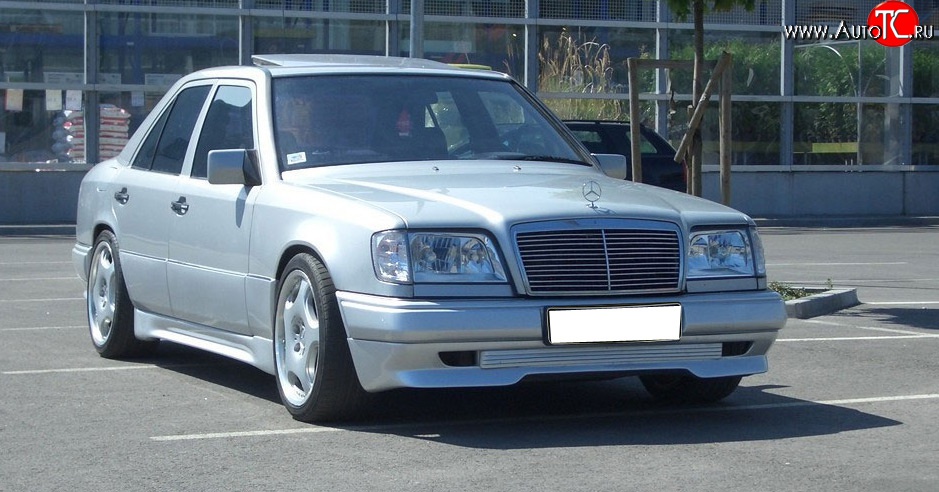 4 299 р. Накладка переднего бампера GT Dynamics Mercedes-Benz E-Class W124 седан дорестайлинг (1984-1993) (Неокрашенная)  с доставкой в г. Йошкар-Ола