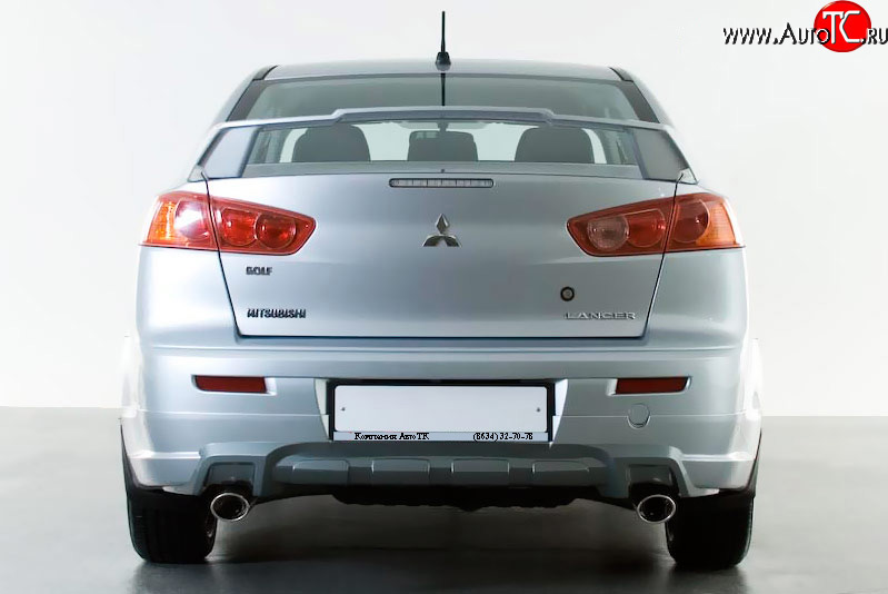 3 599 р. Накладка заднего бампера Elegance Mitsubishi Lancer 10 CY седан дорестайлинг (2007-2010) (Неокрашенная)  с доставкой в г. Йошкар-Ола