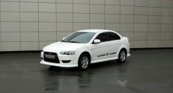 4 749 р. Пороги накладки Global-Tuning Mitsubishi Lancer 10 седан дорестайлинг (2007-2010) (Неокрашенные)  с доставкой в г. Йошкар-Ола. Увеличить фотографию 2