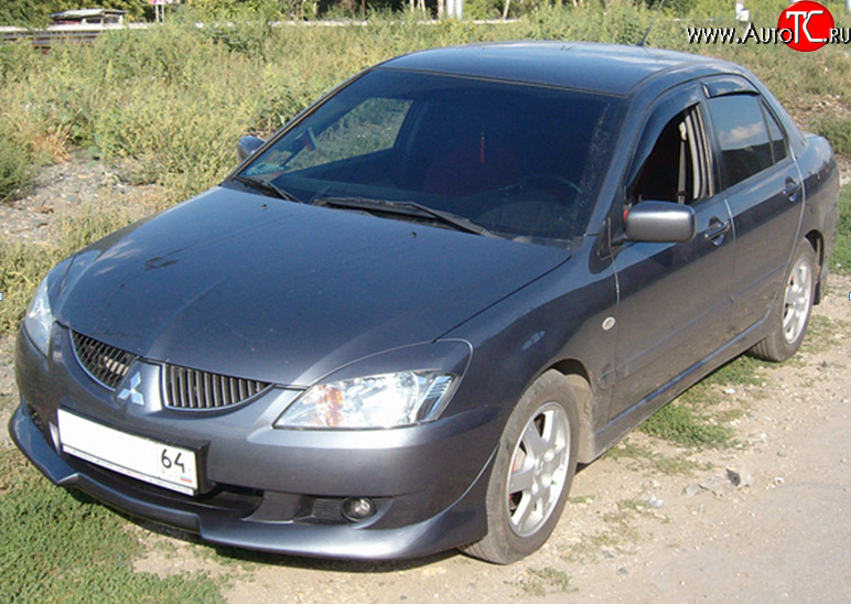 5 499 р. Накладка переднего бампера M-VRS Mitsubishi Lancer 9 1-ый рестайлинг седан (2003-2005) (Неокрашенная)  с доставкой в г. Йошкар-Ола