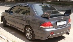 4 189 р. Накладка на задний бампер M-VRS  Mitsubishi Lancer  9 CS (2003-2009) седан 1-ый рестайлинг, седан 2-ой рестайлинг (Неокрашенная)  с доставкой в г. Йошкар-Ола. Увеличить фотографию 1