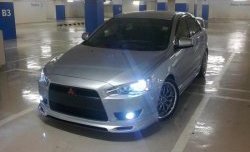 4 849 р. Накладка Zodiak на передний бампер  Mitsubishi Lancer  10 (2007-2017) седан дорестайлинг, хэтчбэк дорестайлинг, седан рестайлинг, хэтчбек 5 дв рестайлинг (Неокрашенная)  с доставкой в г. Йошкар-Ола. Увеличить фотографию 6