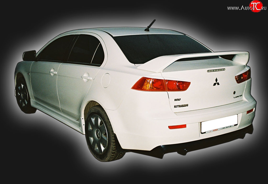 4 249 р. Накладка заднего бампера GT Dynamics Mitsubishi Lancer 10 CY седан дорестайлинг (2007-2010) (Неокрашенная)  с доставкой в г. Йошкар-Ола