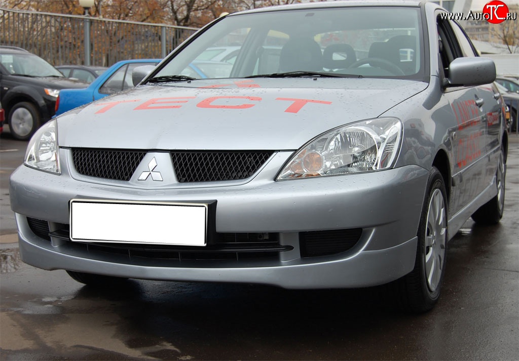 4 249 р. Накладка переднего бампера GT Dynamics Mitsubishi Lancer 9 1-ый рестайлинг седан (2003-2005) (Неокрашенная)  с доставкой в г. Йошкар-Ола