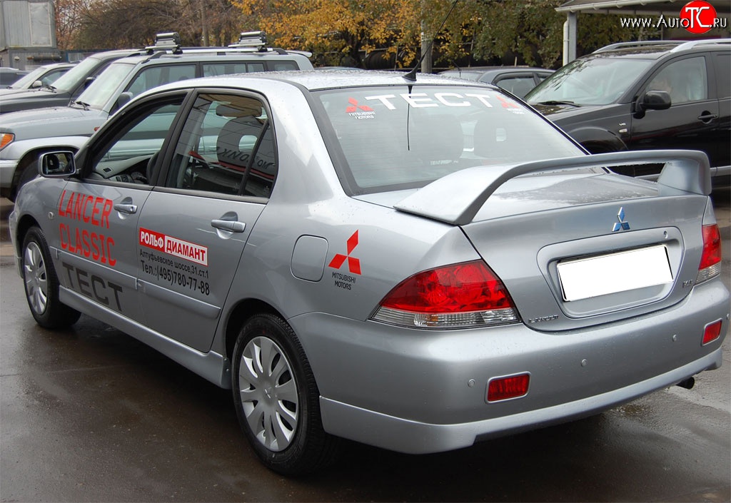 4 249 р. Накладка заднего бампера GT Dynamics Mitsubishi Lancer 9 2-ой рестайлинг седан (2005-2009) (Неокрашенная)  с доставкой в г. Йошкар-Ола