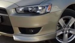 3 099 р. Клыки Evo на передний бампер автомобиля Mitsubishi Lancer 10 хэтчбэк дорестайлинг (2007-2010) (Неокрашенные)  с доставкой в г. Йошкар-Ола. Увеличить фотографию 2