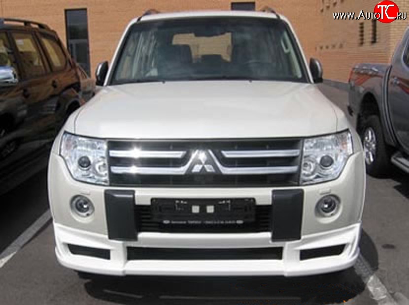 10 599 р. Накладка переднего бампера Sport Mitsubishi Pajero 4 V80 дорестайлинг (2006-2011) (Неокрашенная)  с доставкой в г. Йошкар-Ола