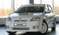 11 999 р. Передний бампер Power DM Renault Logan 1 дорестайлинг (2004-2010) (Без сетки, Неокрашенный)  с доставкой в г. Йошкар-Ола. Увеличить фотографию 1