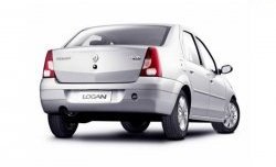 10 549 р. Задний бампер SAT Renault Logan 1 дорестайлинг (2004-2010) (Неокрашенный)  с доставкой в г. Йошкар-Ола. Увеличить фотографию 2