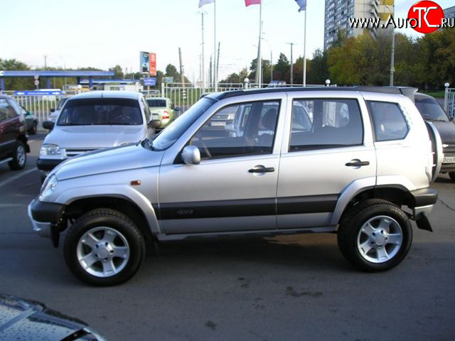 149 р. Комплект брызговиков переднего бампера Трофи  Chevrolet Niva  2123 (2002-2008), Лада 2123 (Нива Шевроле) (2002-2008) (Неокрашенный)  с доставкой в г. Йошкар-Ола