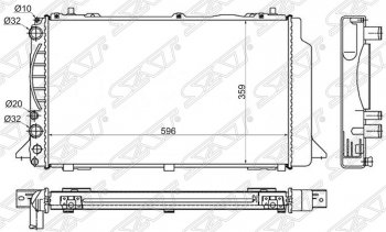 7 399 р. Радиатор двигателя SAT (пластинчатый) Audi 80 B3 седан (1986-1991)  с доставкой в г. Йошкар-Ола. Увеличить фотографию 1