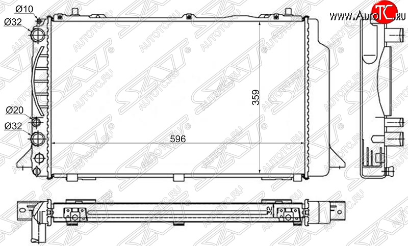 7 399 р. Радиатор двигателя SAT (пластинчатый) Audi 80 B3 седан (1986-1991)  с доставкой в г. Йошкар-Ола