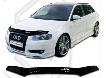 1 999 р. Дефлектор капота CA-Plastiс  Audi A3 ( 8P1 хэтчбэк 3 дв.,  8PA хэтчбэк 5 дв.) (2004-2008) 1-ый рестайлинг, 1-ый рестайлинг (Classic черный, Без надписи)  с доставкой в г. Йошкар-Ола. Увеличить фотографию 1