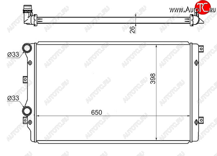 6 699 р. Радиатор двигателя SAT (пластинчатый, Китай) Volkswagen Touran 1T дорестайлинг минивэн (2003-2006)  с доставкой в г. Йошкар-Ола