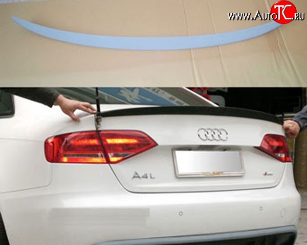 3 399 р. Лип спойлер АВТОКРАТ  Audi A4  B8 (2007-2011) дорестайлинг, седан (Неокрашенный)  с доставкой в г. Йошкар-Ола