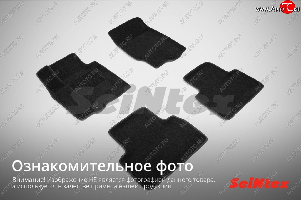 4 999 р. Износостойкие коврики в салон SeiNtex Premium 3D 4 шт. (ворсовые, черные) Audi A4 B8 дорестайлинг, седан (2007-2011)  с доставкой в г. Йошкар-Ола