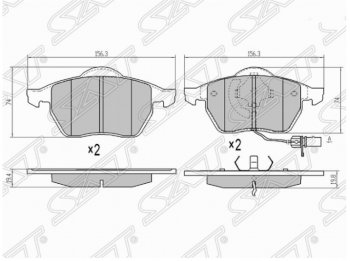 Комплект тормозных колодок SAT (передние) Volkswagen Passat B6 седан (2005-2011)