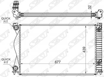 Радиатор двигателя SAT (пластинчатый, 2.0T/2.0TD, АКПП) Audi (Ауди) A6 (А6)  C6 (2004-2008) C6 дорестайлинг, седан, дорестайлинг, универсал