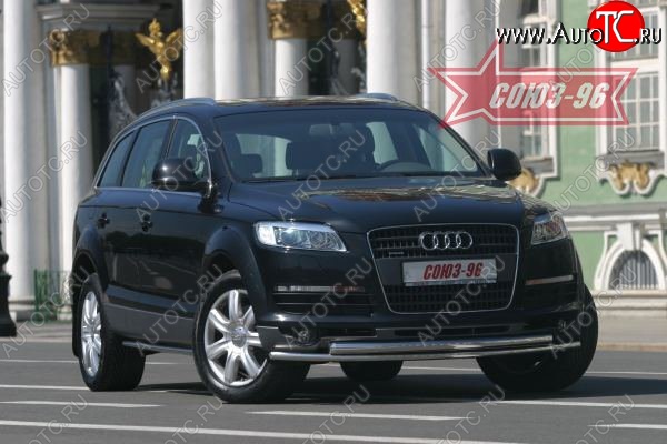 30 509 р. Защита переднего бампера двойная Souz-96 (d42/60) Audi Q7 4L дорестайлинг (2005-2009)  с доставкой в г. Йошкар-Ола