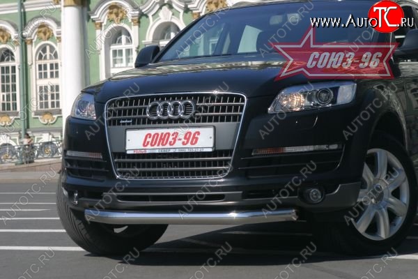 17 684 р. Защита переднего бампера одинарная Souz-96 (d60) Audi Q7 4L дорестайлинг (2005-2009)  с доставкой в г. Йошкар-Ола