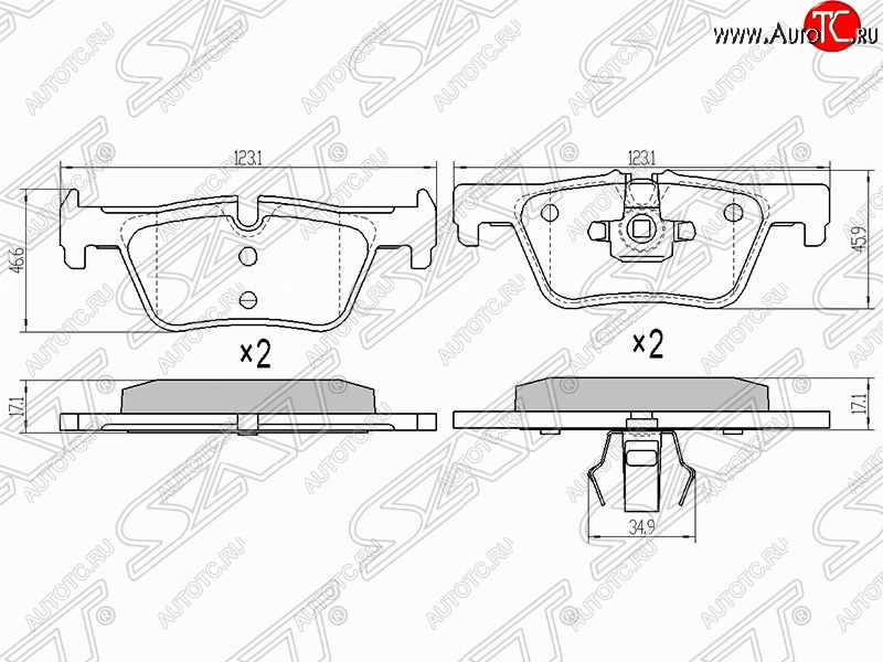 1 229 р. Колодки тормозные SAT (задние, Китай) BMW 1 серия F20 хэтчбэк 5 дв. дорестайлинг (2012-2015)  с доставкой в г. Йошкар-Ола