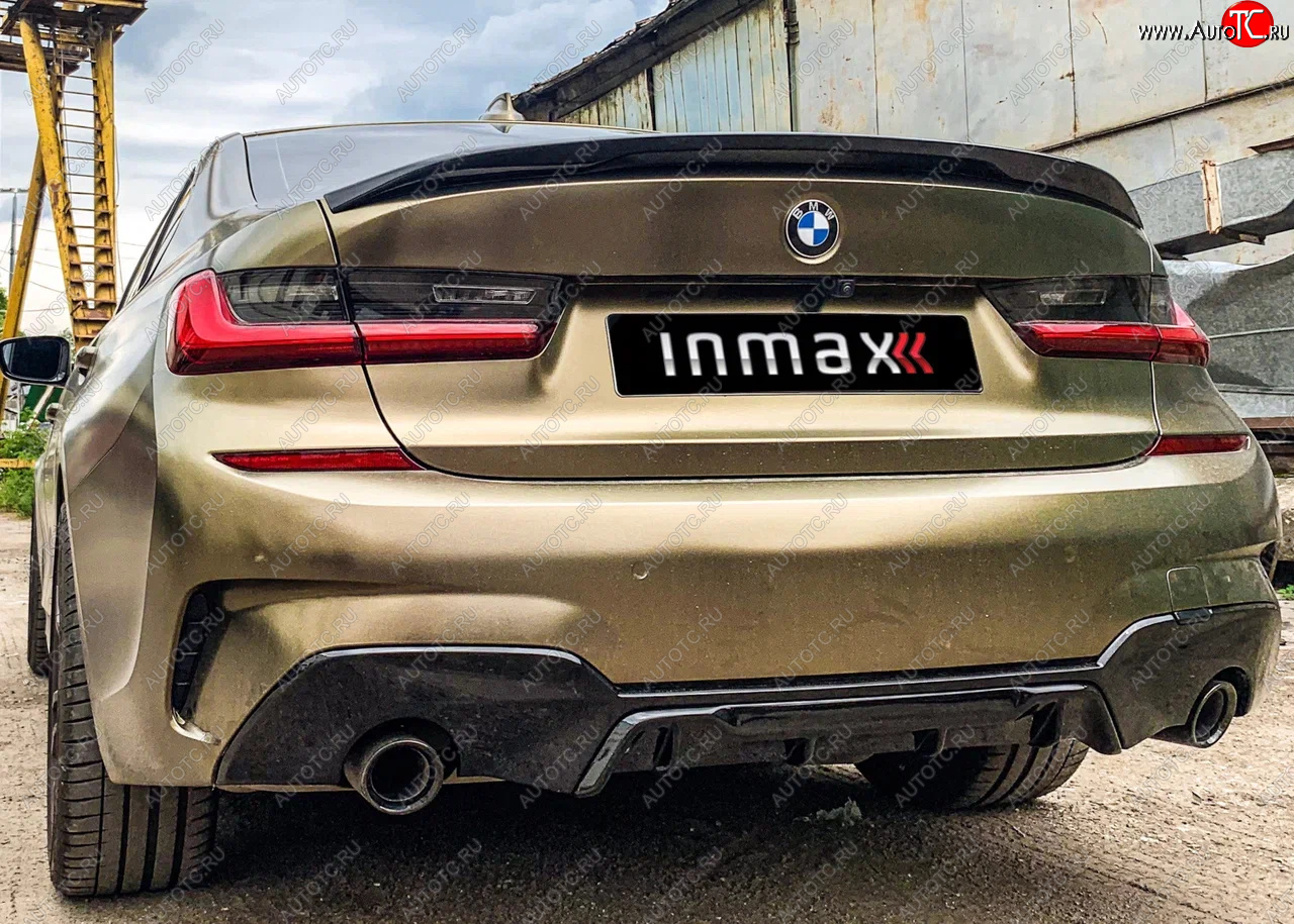 12 999 р. Диффузор заднего бампера М-Perfomance 320  BMW 3 серия  G20 (2018-2022) седан Inmax (цвет: черный глянец)  с доставкой в г. Йошкар-Ола