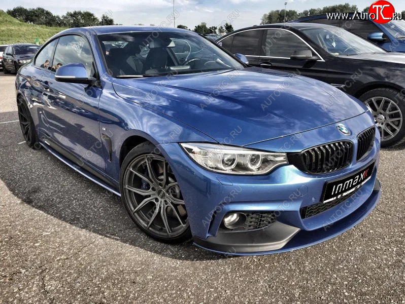 14 499 р. Сплиттер переднего бампера М-Perfomance  BMW 4 серия ( F32,  F36) (2013-2020) купе дорестайлинг, лифтбэк дорестайлинг, купе рестайлинг, лифтбэк рестайлинг (цвет: черный матовый)  с доставкой в г. Йошкар-Ола