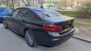 5 999 р. Накладки M-Perfomance под задний бампер (мини-лезвия) Inmax BMW 5 серия G30 дорестайлинг, седан (2016-2020) (цвет: черный глянец)  с доставкой в г. Йошкар-Ола. Увеличить фотографию 11