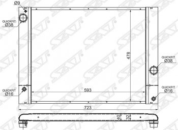 Радиатор двигателя SAT (пластинчатый) BMW 7 серия E65,E66, E67, E68 дорестайлинг, седан (2001-2005)