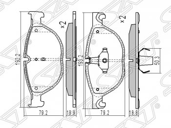 Колодки тормозные SAT (передние)  5 серия ( F11,  F10), 7 серия  F01-F04