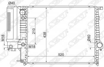 Радиатор двигателя SAT (пластинчатый, 1.8/2.0/2.5) BMW (БМВ) 5 серия  E34 (1988-1996) E34 седан дорестайлинг, универсал